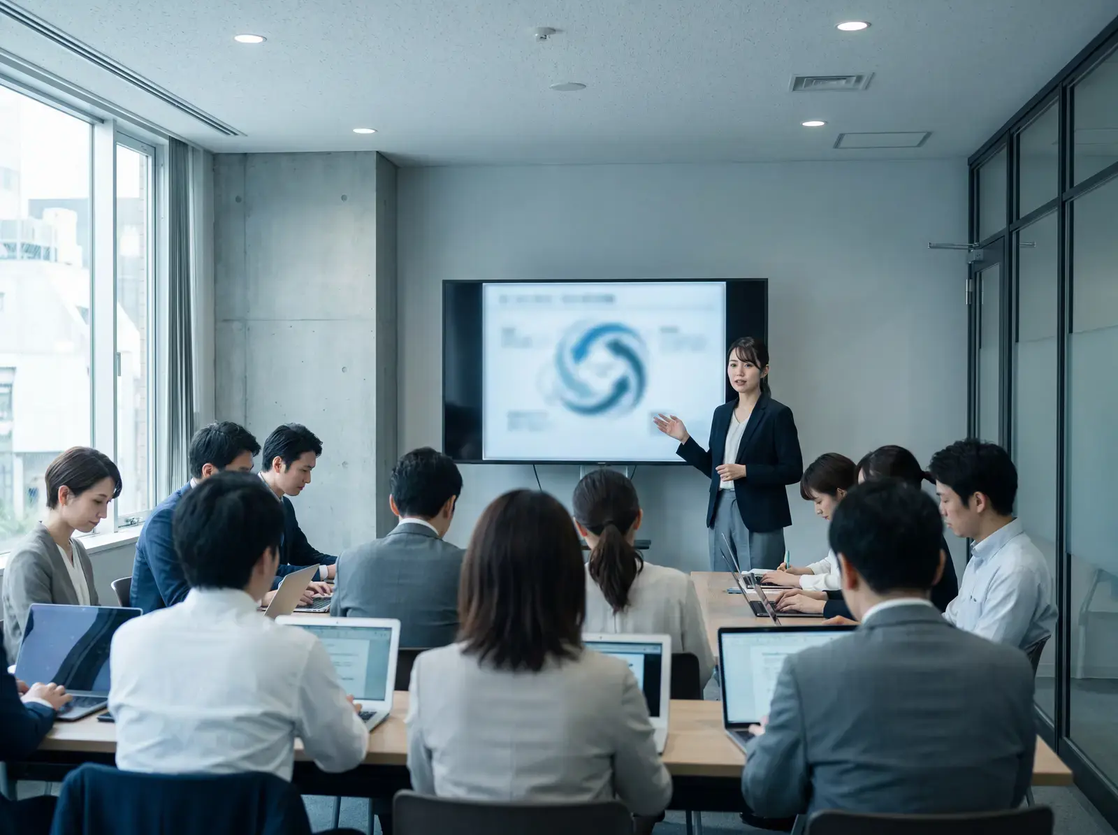 企業實體培訓的現場示意