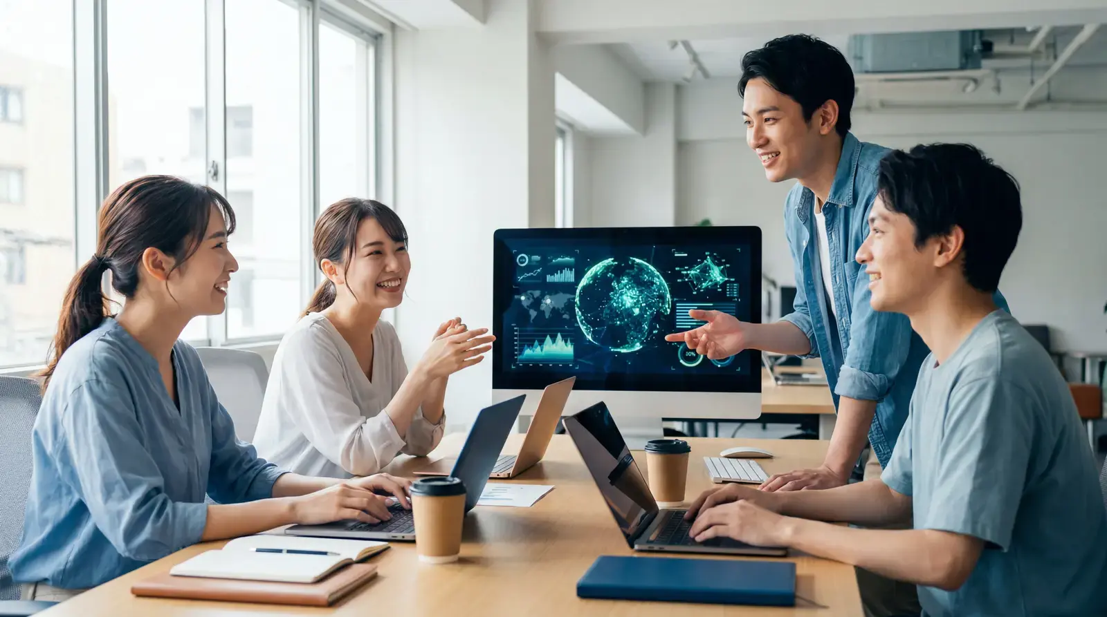團隊把 AI 結合進日常工作的示意