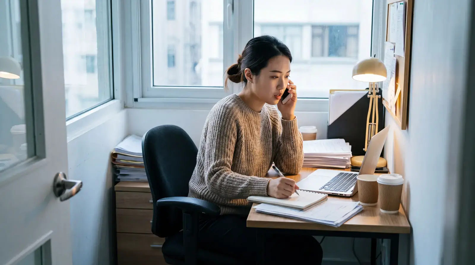 中小企業經營者被時間壓力追著跑的示意