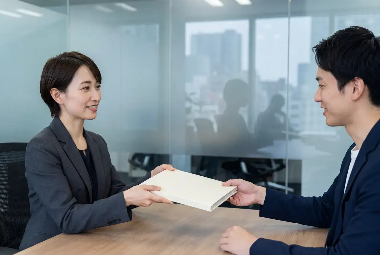 將成果交付給客戶的示意