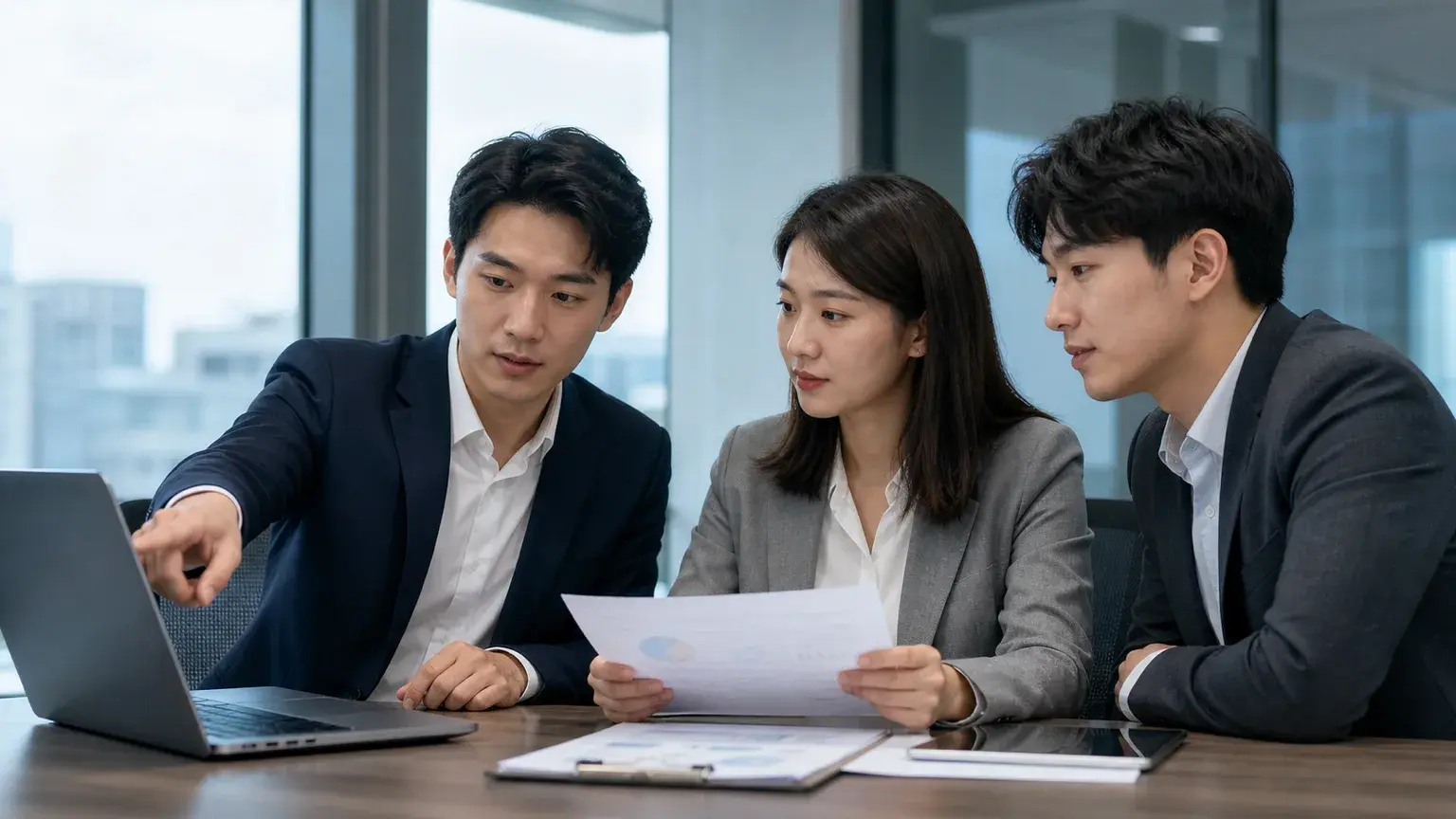 企業內部討論 AI 工具使用範圍的會議情境